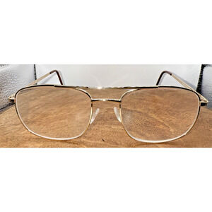 Horizon Eyewear Port Eyeglass‎ Frames 55-19-142 Gold Wire Aviator Style
